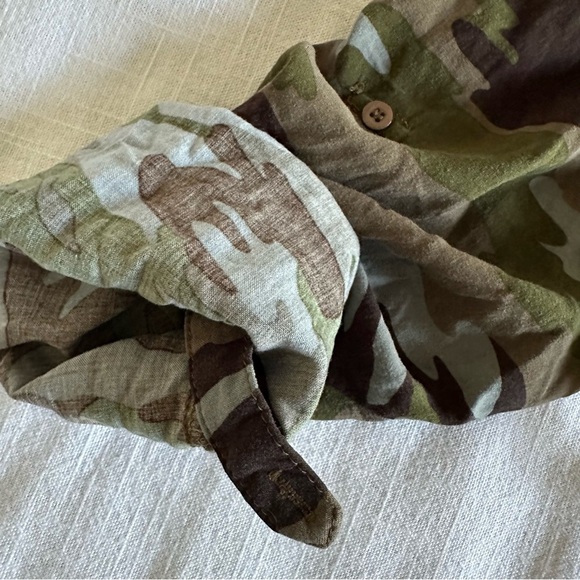 Andree by Unit Camo Embroidered  Roll Tab Long Sleeve Top Size M Tribal Aztec - Picture 6 of 13